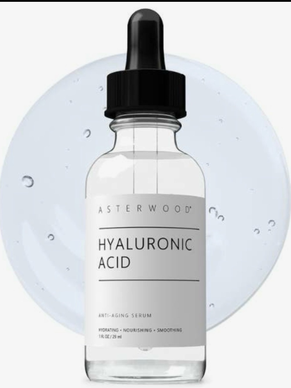 Asterwood Hyaluronic Acid Serum — Hydrating Clear Serum (Black Cap)